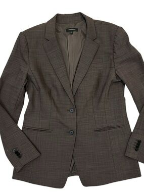 Ann Taylor / Longline Blazer in Bi-Stretch Twill – Tortoise Shell Brown